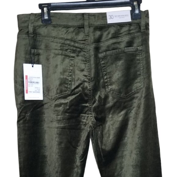 7 For All Mankind High Waist Velvet Ankle Skinny With Exposed Button Fly Pants - Picture 12 of 12